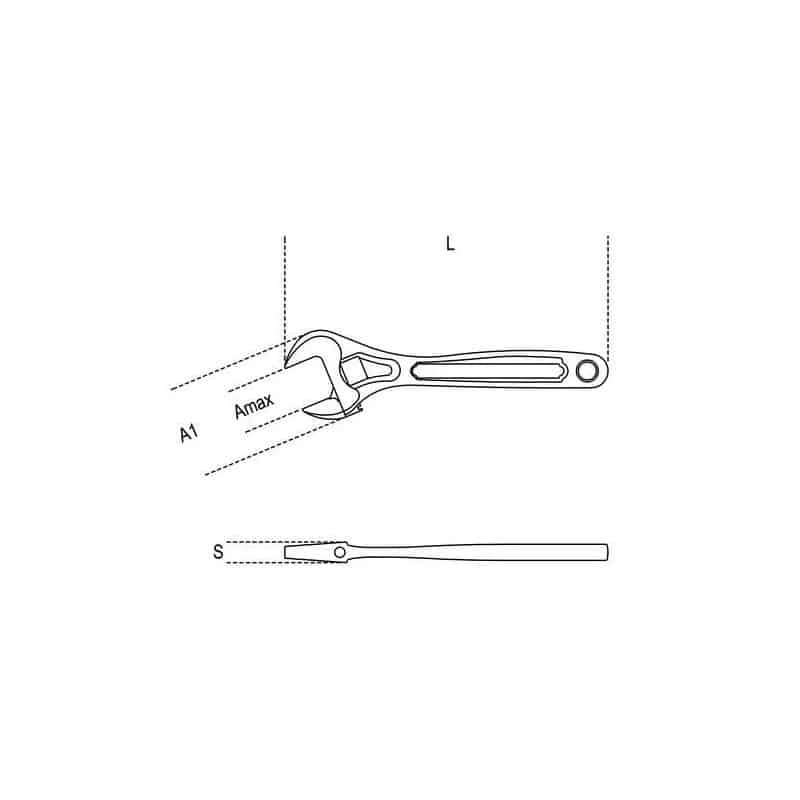 Clé De Serrage BETA Clé à Molette Ouverture Graduée Chromée – 111 4 Clé De Serrage BETA Clé à Molette Ouverture Graduée Chromée – 111 – Image 2