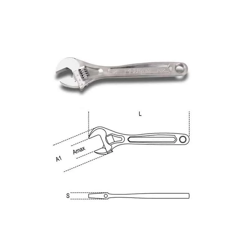 Clé De Serrage BETA Clé à Molette Ouverture Graduée Chromée – 111 3 Clé De Serrage BETA Clé à Molette Ouverture Graduée Chromée – 111