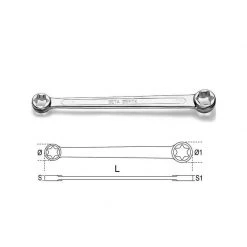 Clé De Serrage BETA Cle Double Droite Pour écrous TORX - 95FTX -000950310
