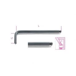 Clé De Serrage BETA Clé Mâle 6 Pans Coudée à Tête Sphérique, Brunie - 96BP