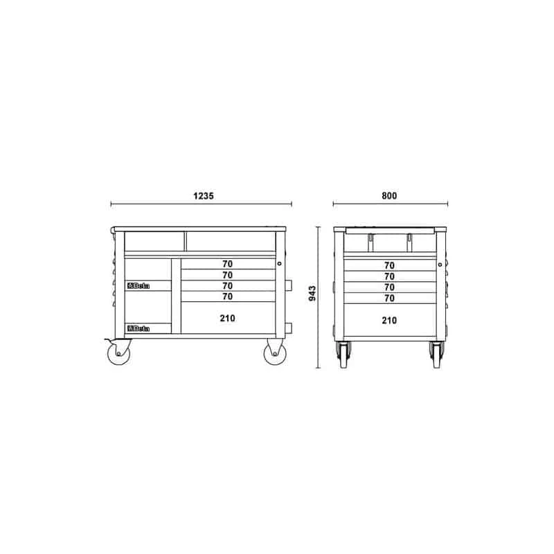 Mobilier Atelier & Composition Outils BETA Etabli Mobile Super Tank C28 5 Mobilier Atelier & Composition Outils BETA Etabli Mobile Super Tank C28 – Image 3