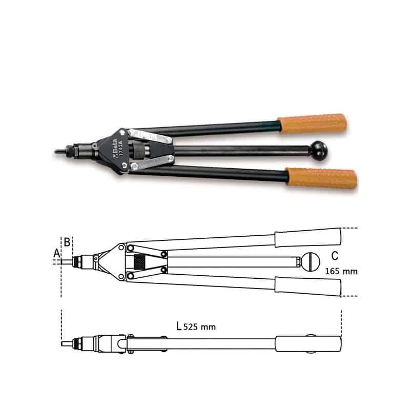 BETA Pince à Rivet Fileté Gros Effort - 1742A - 017420100 3 BETA Pince à Rivet Fileté Gros Effort - 1742A - 017420100