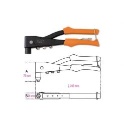 BETA Pince à Riveter Avec 4 Embouts - 1741B - 017410000