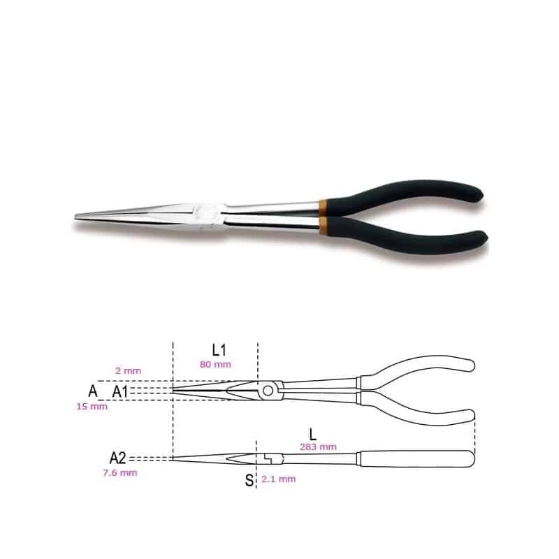 BETA Pince Extra-longue Becs Demi-ronds 1009L/A - 010090008 3 BETA Pince Extra-longue Becs Demi-ronds 1009L/A - 010090008