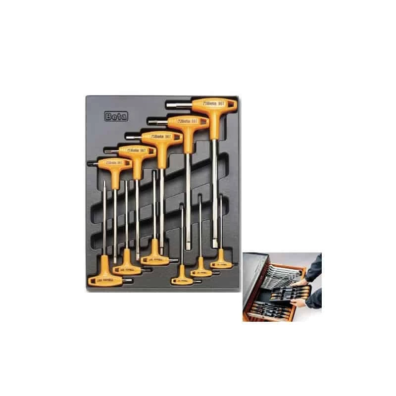 Mobilier Atelier & Composition Outils BETA Plateau De 11 Clés Mâles à Poignée - 2424 T50 3 Mobilier Atelier & Composition Outils BETA Plateau De 11 Clés Mâles à Poignée - 2424 T50