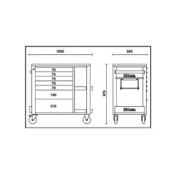 Mobilier Atelier & Composition Outils BETA Servante 7 Tiroirs Avec Armoire Latérale - C24SL-CAB -Outillage à main Soldes beta servante 7 tiroirs avec armoire laterale c24sl cab 5
