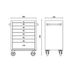 Mobilier Atelier & Composition Outils BETA Servante Mobile D'atelier 7 Tiroirs INOX - C04 INOX - 024003077 -Outillage à main Soldes beta servante mobile d atelier 7 tiroirs inox c04 inox 024003077 3