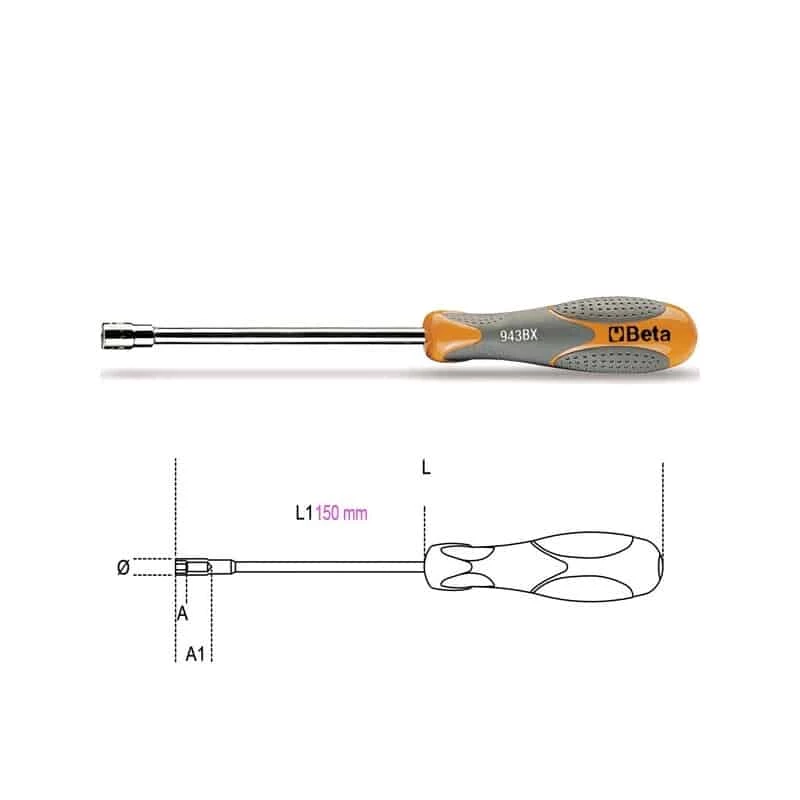 BETA Tournevis à Douille 6 Pans 4 Mm Série Longue - 943BX 3 BETA Tournevis à Douille 6 Pans 4 Mm Série Longue - 943BX