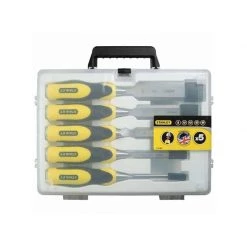 Coupe & Outil D'entretien Divers STANLEY Coffret 5 Ciseaux à Bois Manche Bi-matière - 2-16-888 -Outillage à main Soldes stanley coffret 5 ciseaux a bois manche bi matiere 2 16 888 2